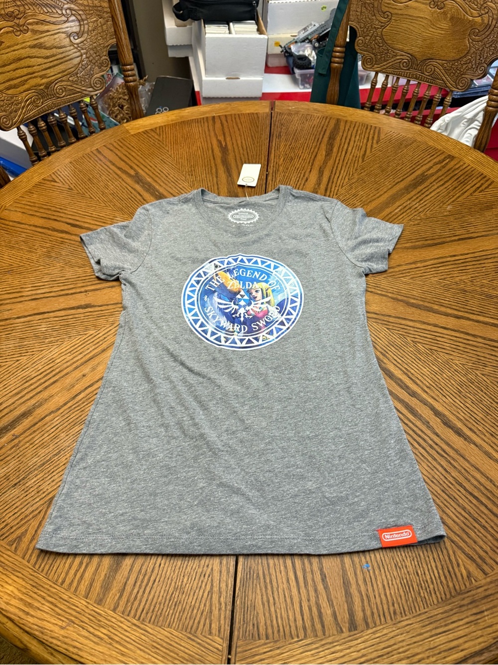 New with Tags Nintendo Zelda Grey Tee with White Official Seal Print